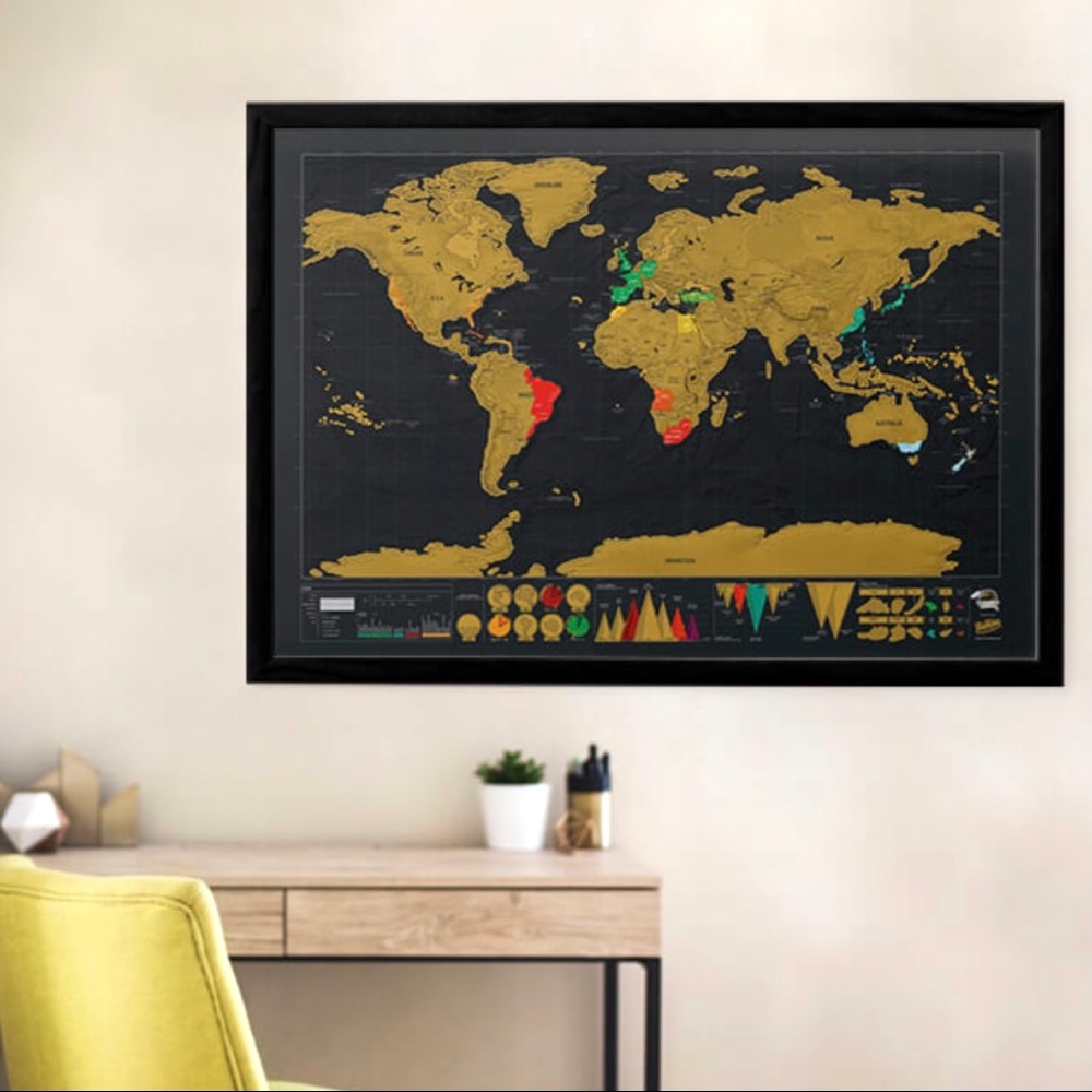 Scratch Map Gold and Black